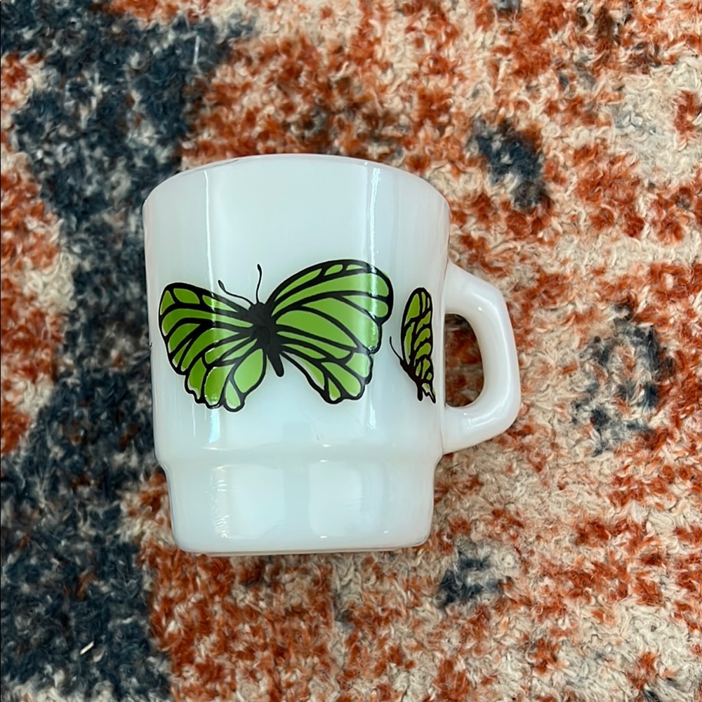Vintage Anchor Hocking Butterfly Mug